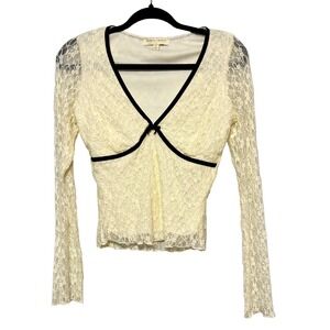 Y2K Lace‎ Babydoll Coquette Top Womens Size S Victoriancore Whimsical Soft Girl